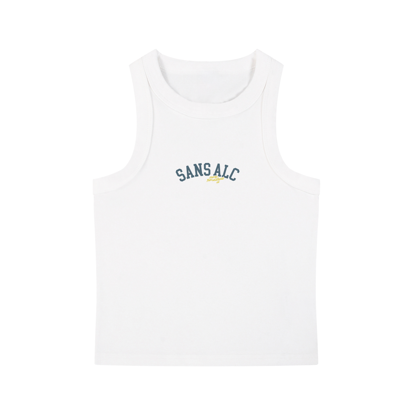 Sans Alc White Muscle Tank